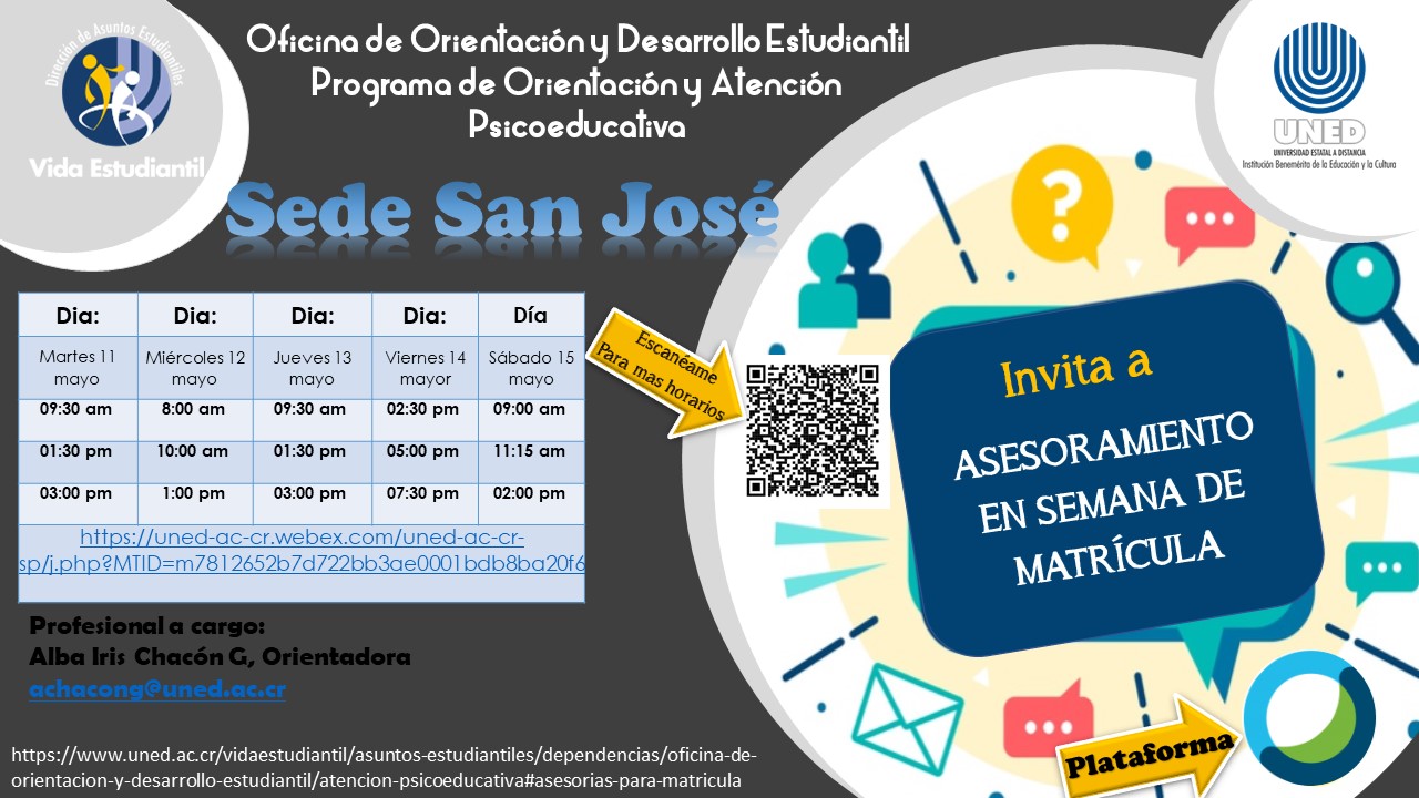 Invitación Asesoria en matrícula por sede