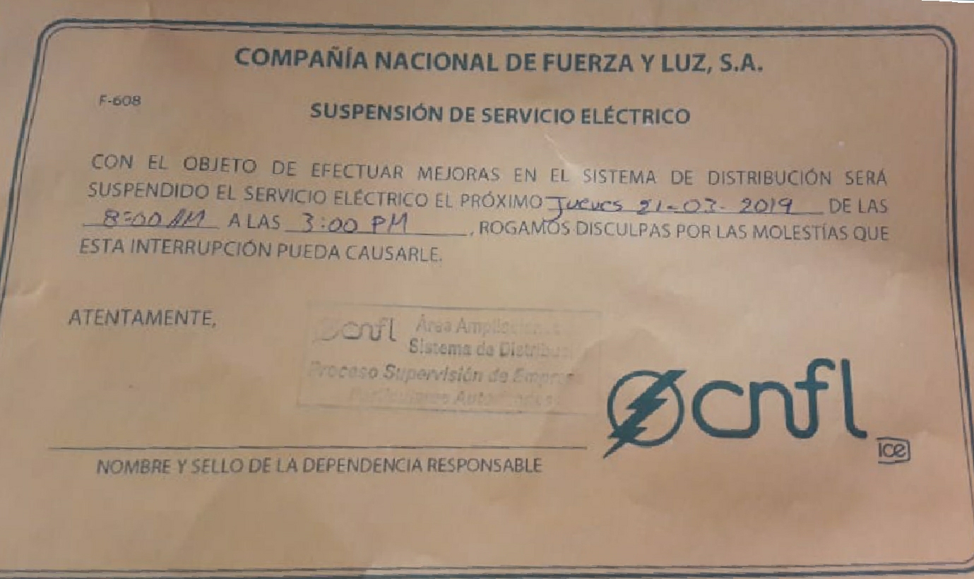 corte de electricidad