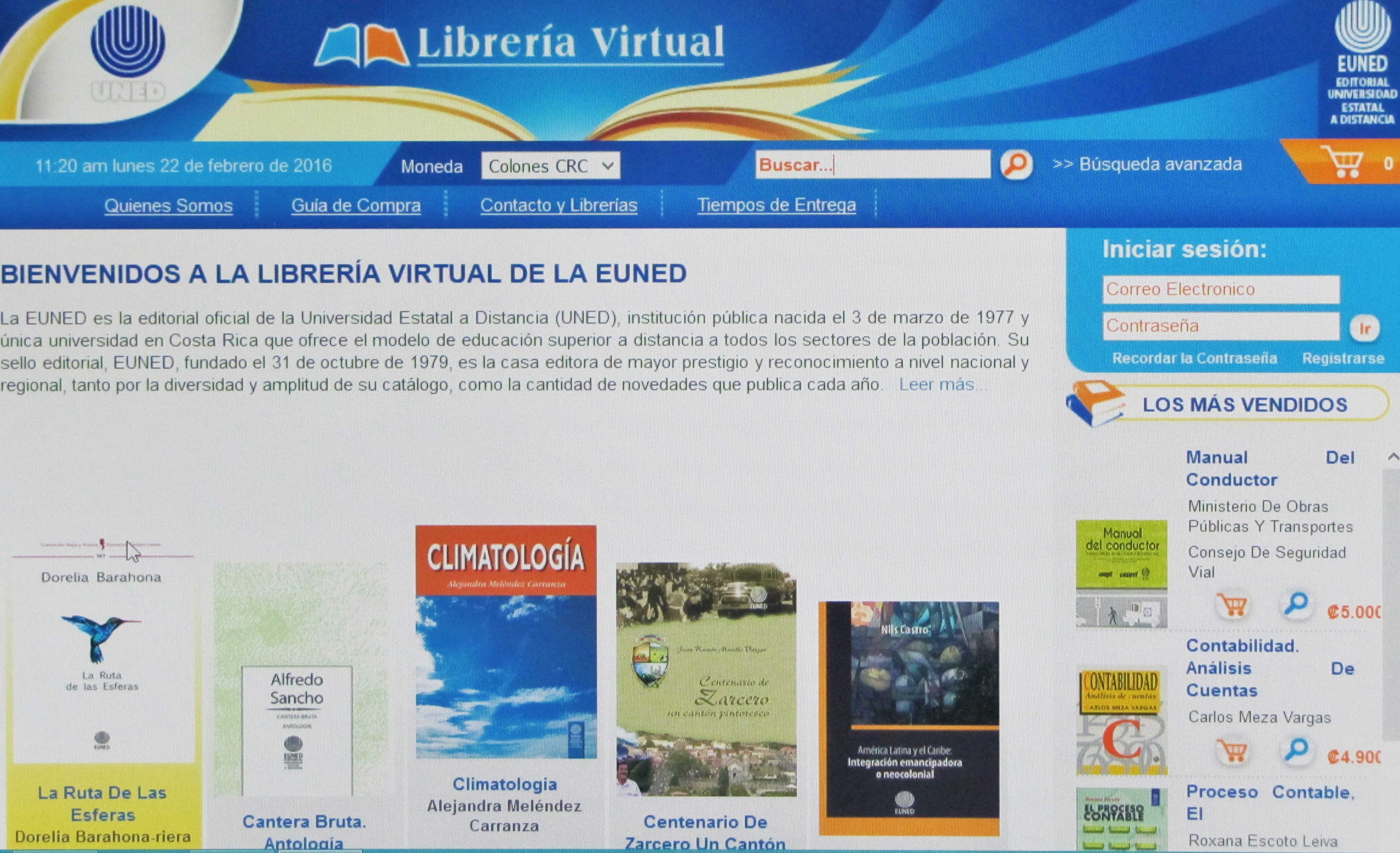 La librería virtual de la UNED  ofrece unos 100 títulos.